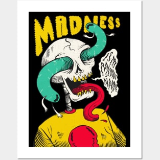 Madness Is My Middle Name // Gnarly Skeleton Drawing Posters and Art